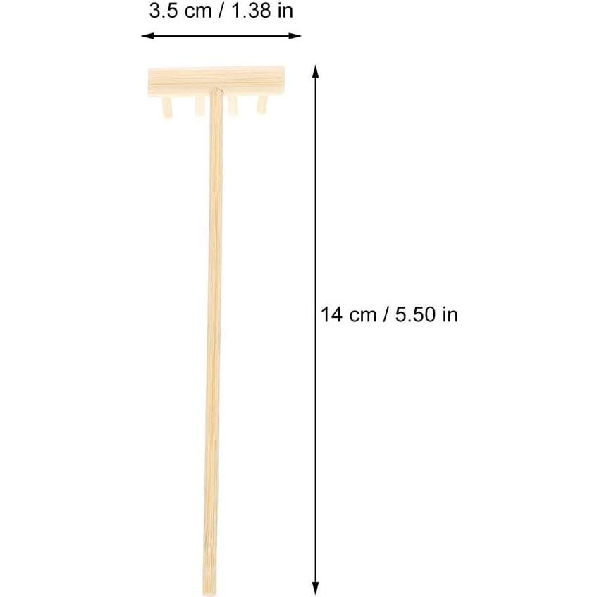 Juego de Rastrillos de Jardín Zen YARNOW 60 Piezas Bambú