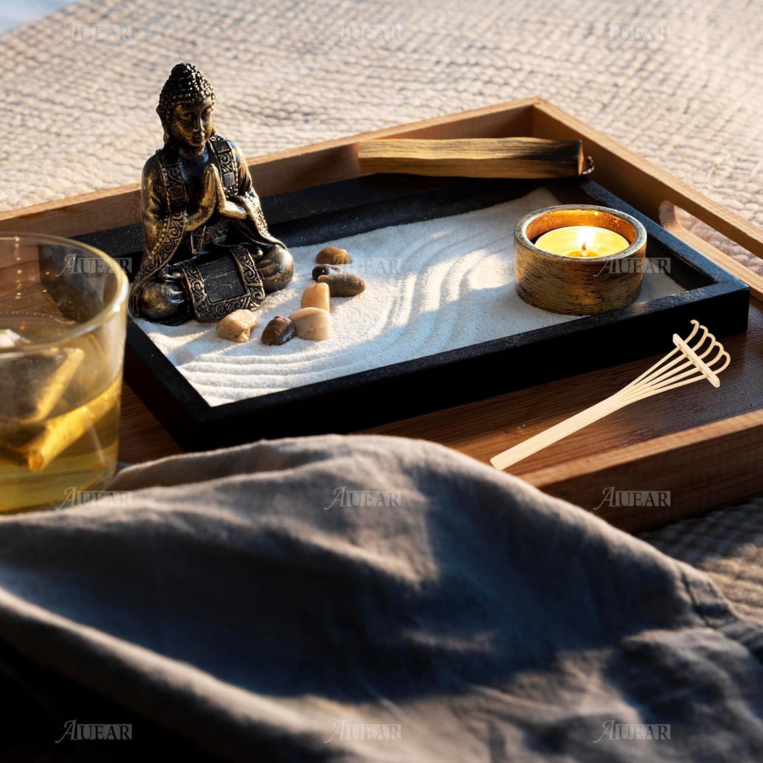 Juego de Rastrillos Zen de Arena AUEAR - 3 Piezas de Bambú