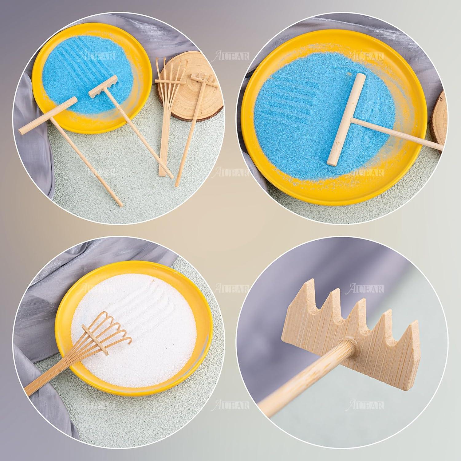 Juego de Rastrillos Zen de Arena AUEAR - 3 Piezas de Bambú