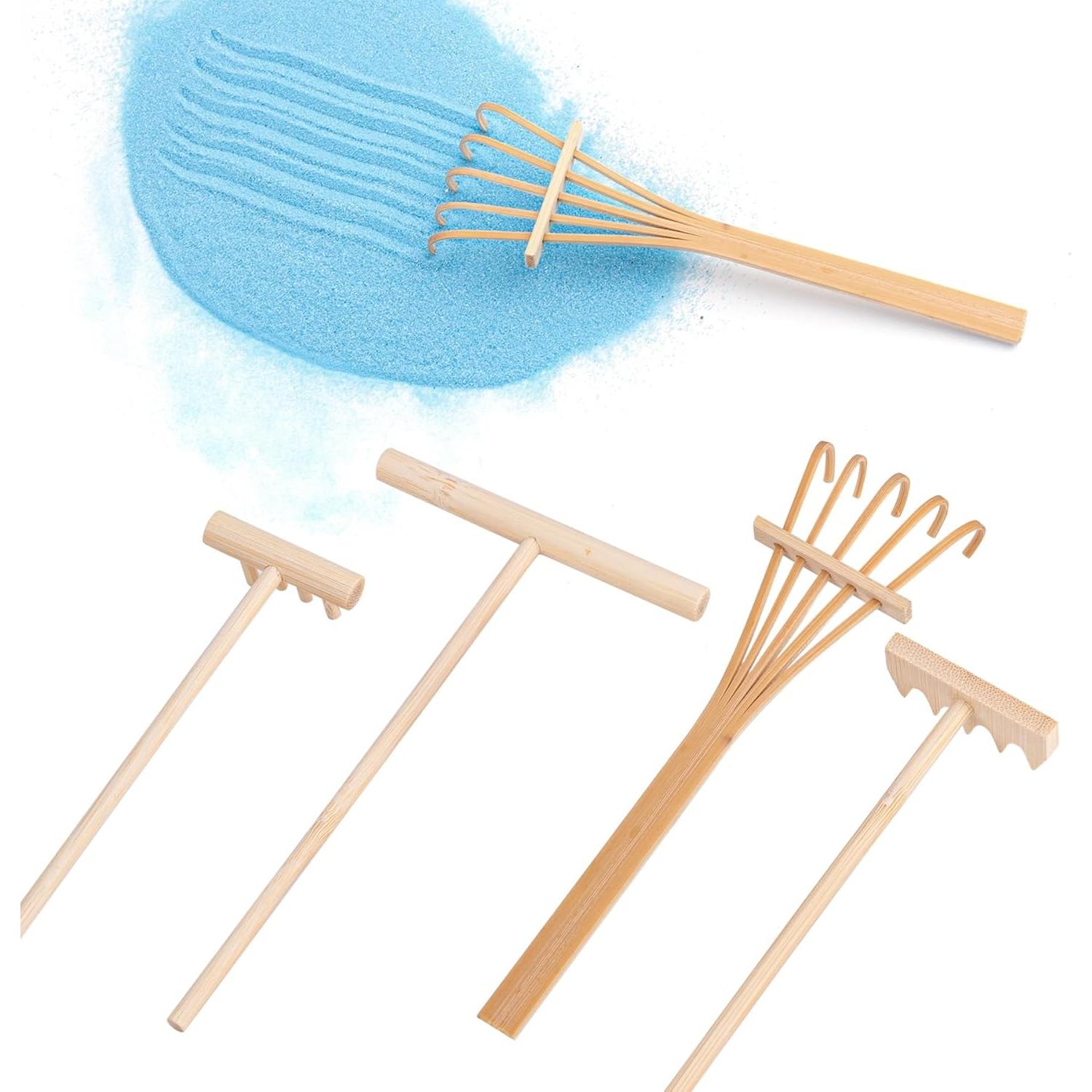 Juego de Rastrillos Zen de Arena AUEAR - 3 Piezas de Bambú