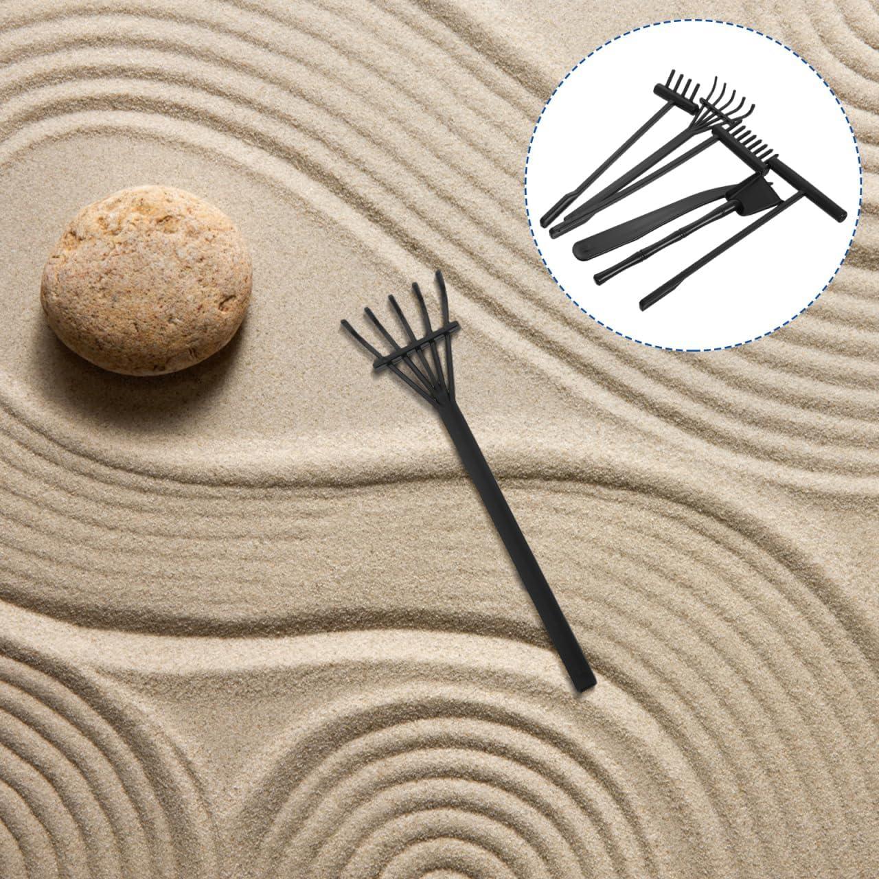 Kit Mini Jardín Zen Toyvian 6 Piezas con Rastrillos