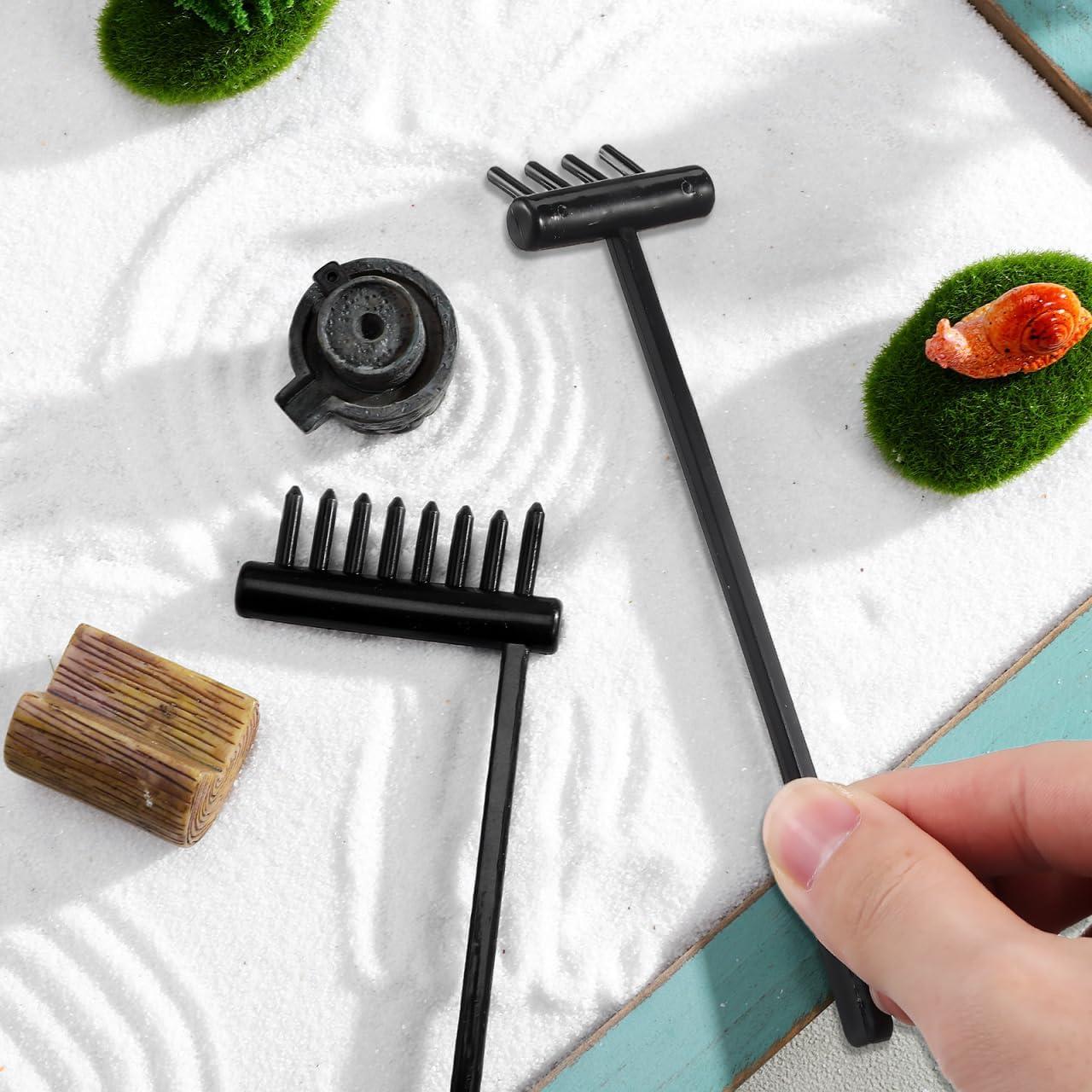 Kit Mini Jardín Zen Toyvian 6 Piezas con Rastrillos