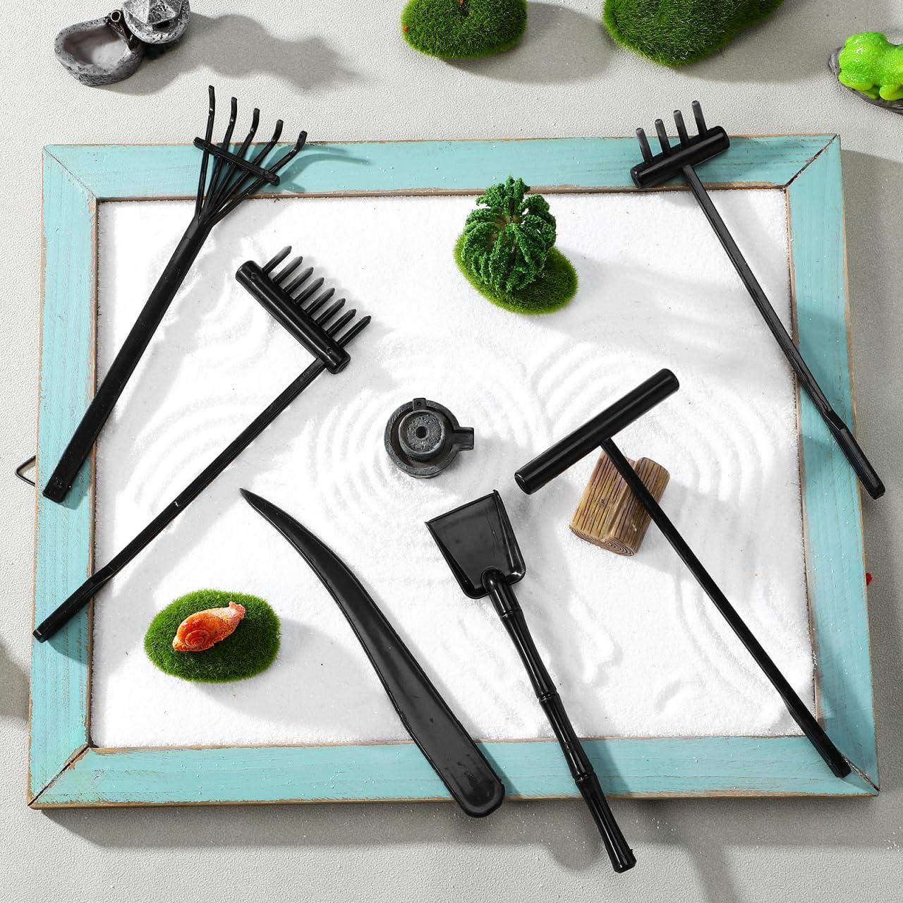Kit Mini Jardín Zen Toyvian 6 Piezas con Rastrillos