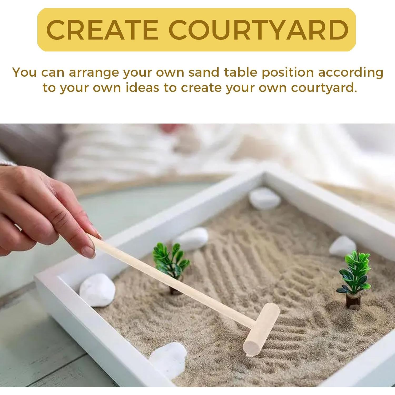 Juego de 7 Mini Rastrillos Zen de Bambú LINYUEARUI