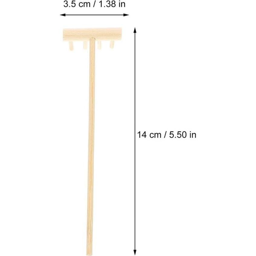 Rastrillo Mini Jardín Zen YARNOW de Bambú 14x3.5x8 cm