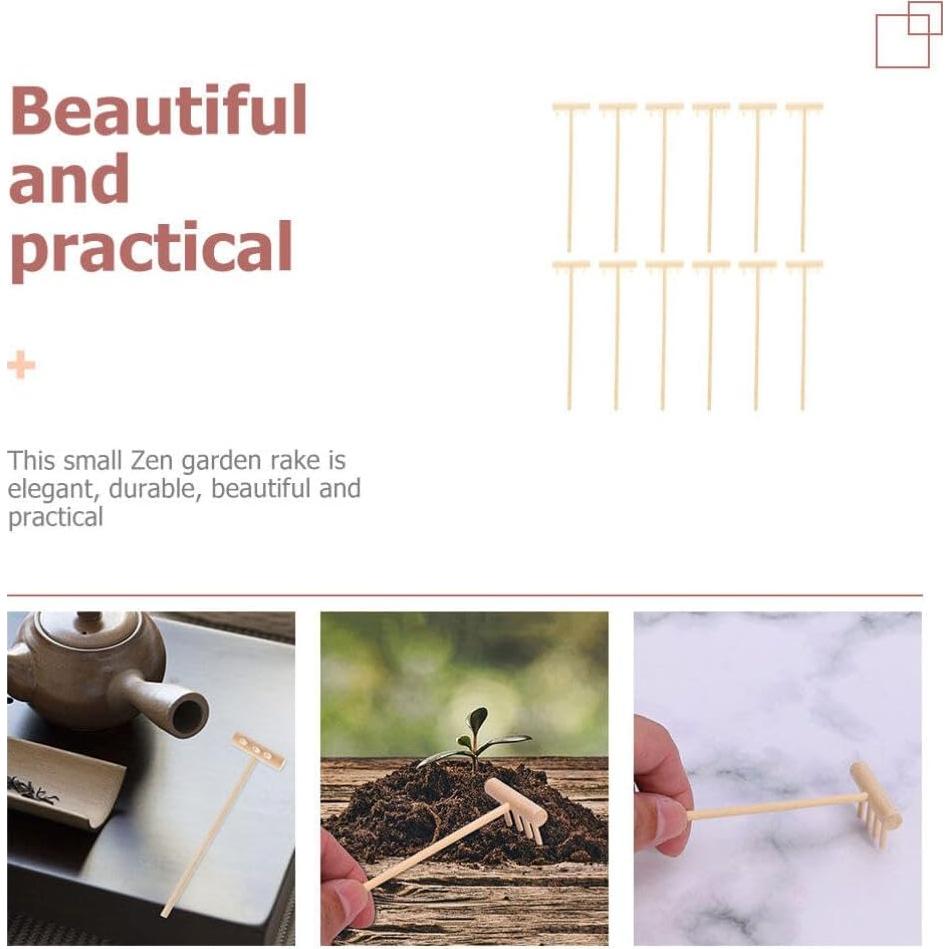 Rastrillo Mini Jardín Zen YARNOW de Bambú 14x3.5x8 cm