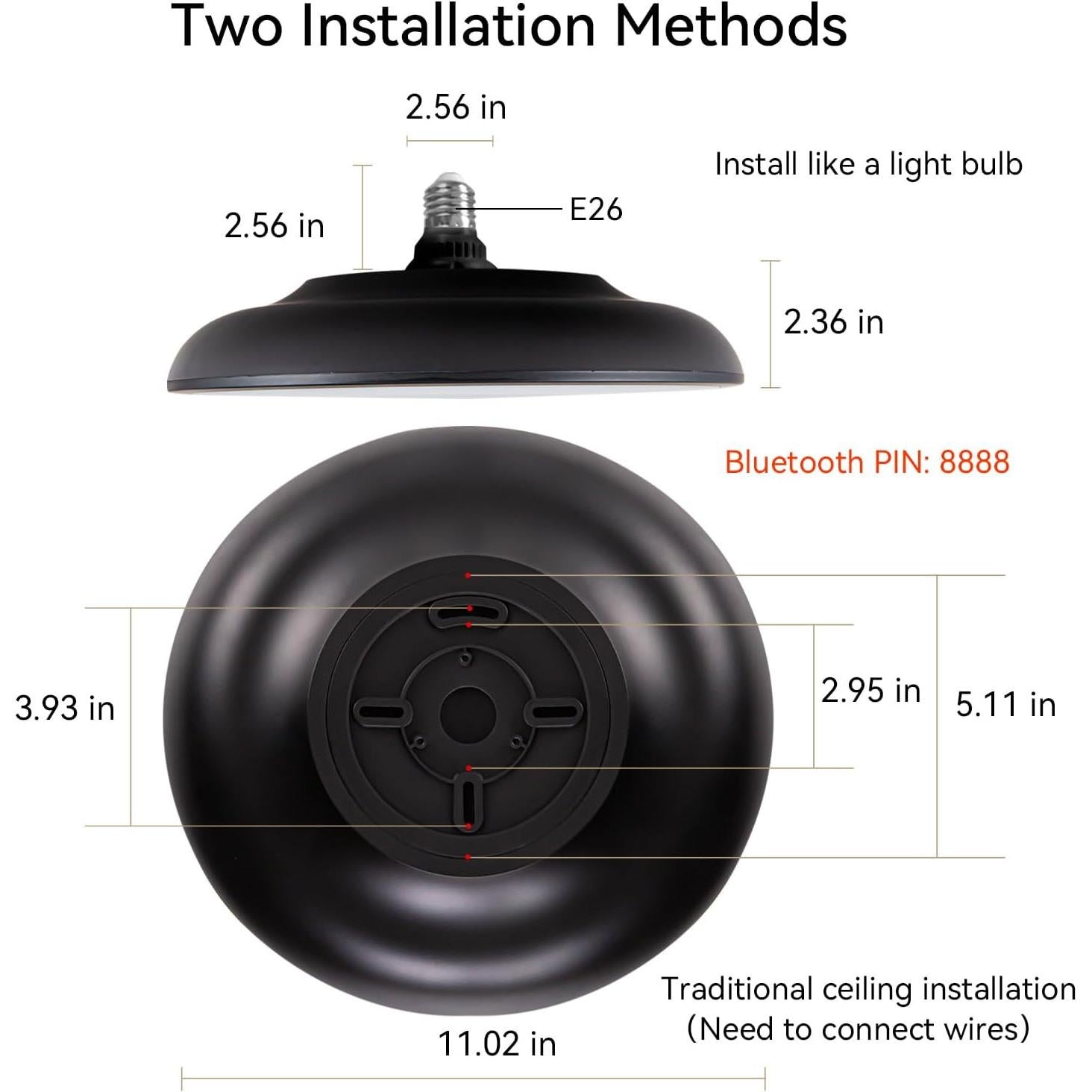 Lámpara de Techo LED ASALL 27.94 cm con Altavoz Bluetooth