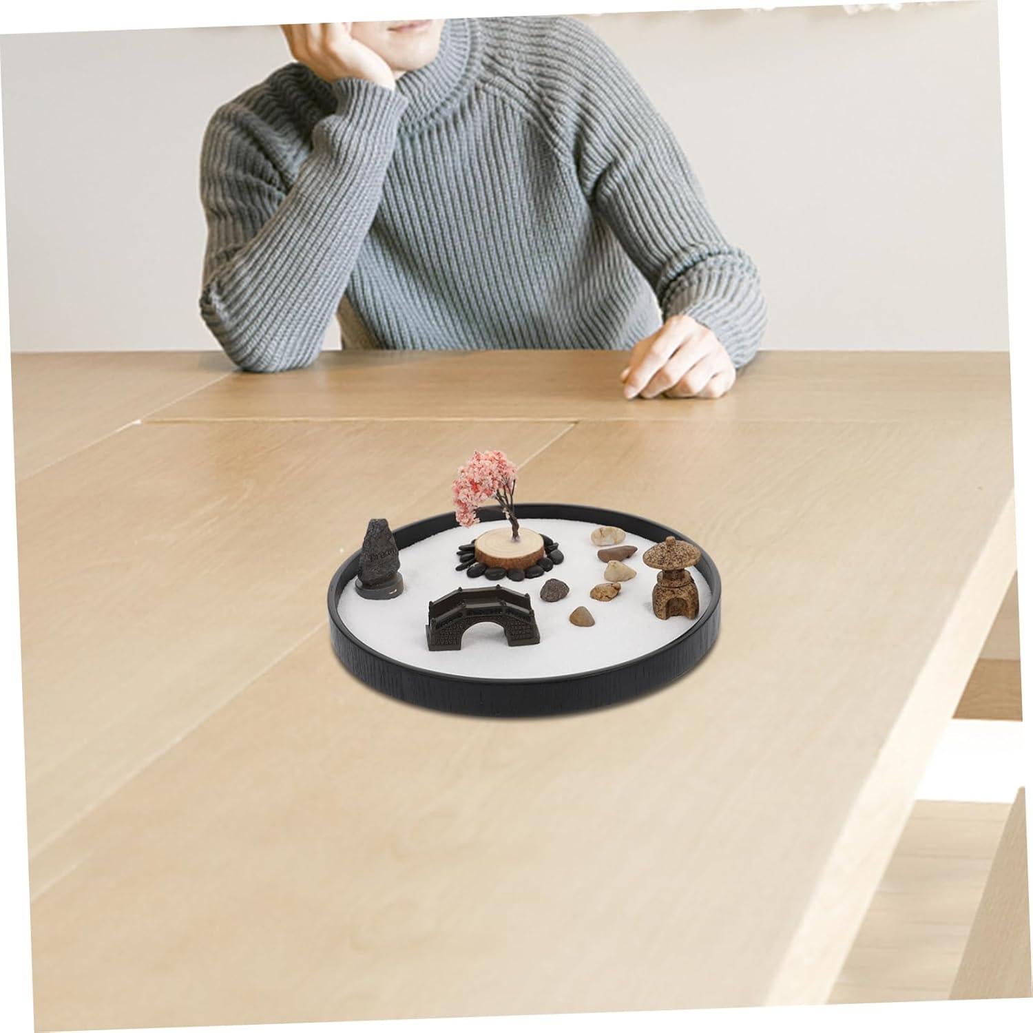 Adorno de Mesa de Arena BESPORTBLE 21x21cm Negro Decoración