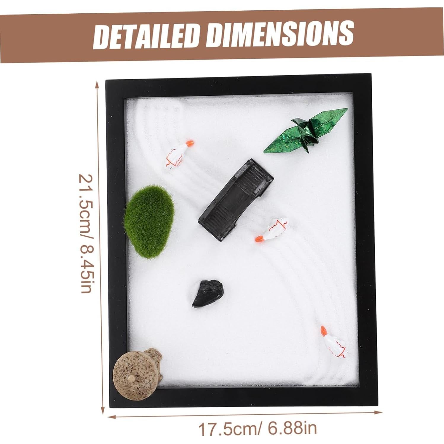 Mesa de Arena Zen Miniatura IMIKEYA para Meditación 21.5x17.5cm