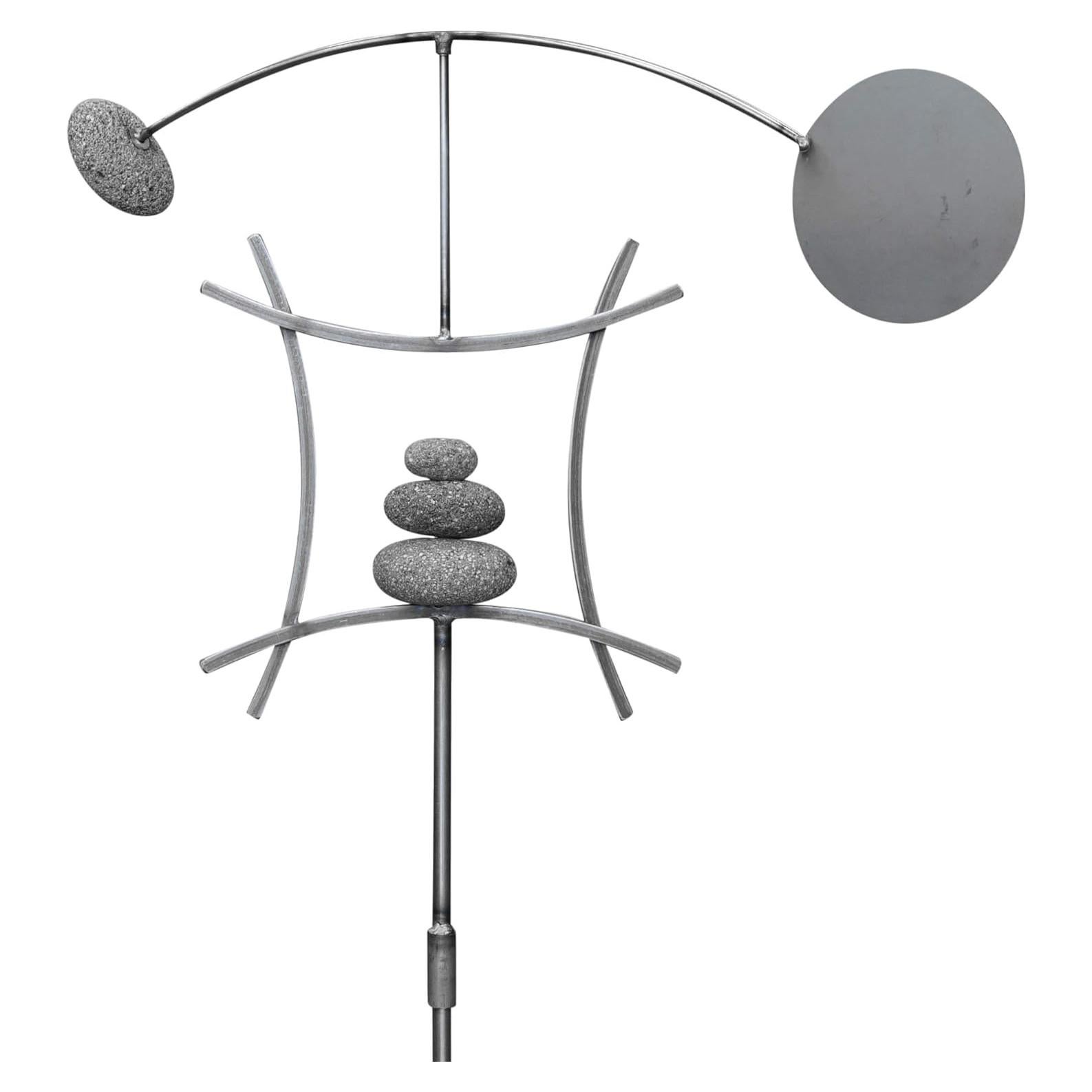 Escultura Cinética de Jardín Zen Aura Life - Acero Desnudo 61x122cm