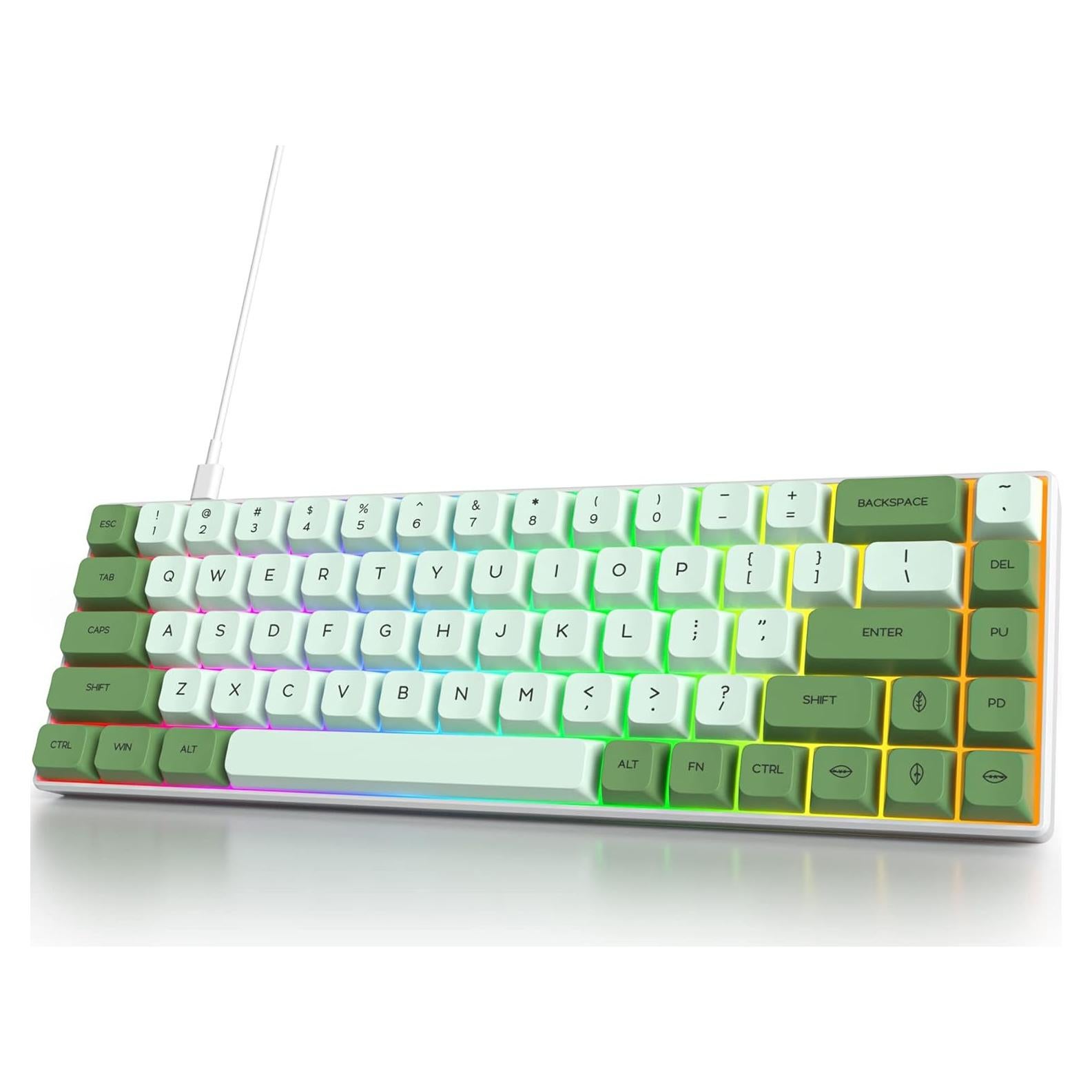 Teclado Mecánico Owpkeenthy 65% RGB Switch Rojo Matcha