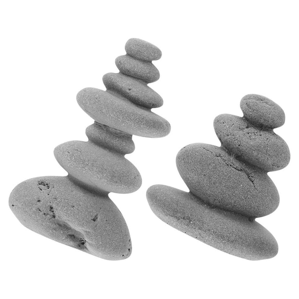 Escultura de Rocas Apiladas Zerodeko 2pcs Decoración Jardín