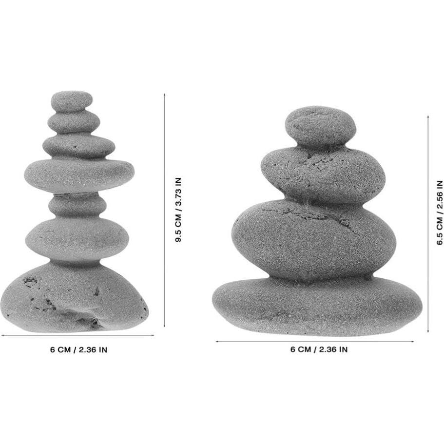 Escultura de Rocas Apiladas Zerodeko 2pcs Decoración Jardín