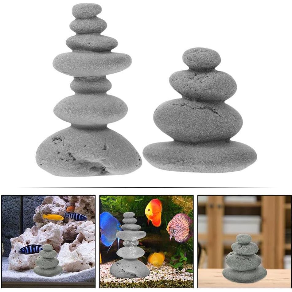 Escultura de Rocas Apiladas Zerodeko 2pcs Decoración Jardín