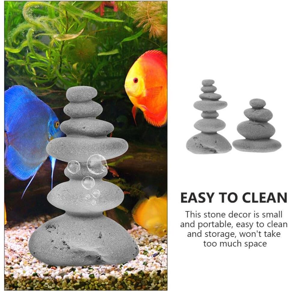 Escultura de Rocas Apiladas Zerodeko 2pcs Decoración Jardín