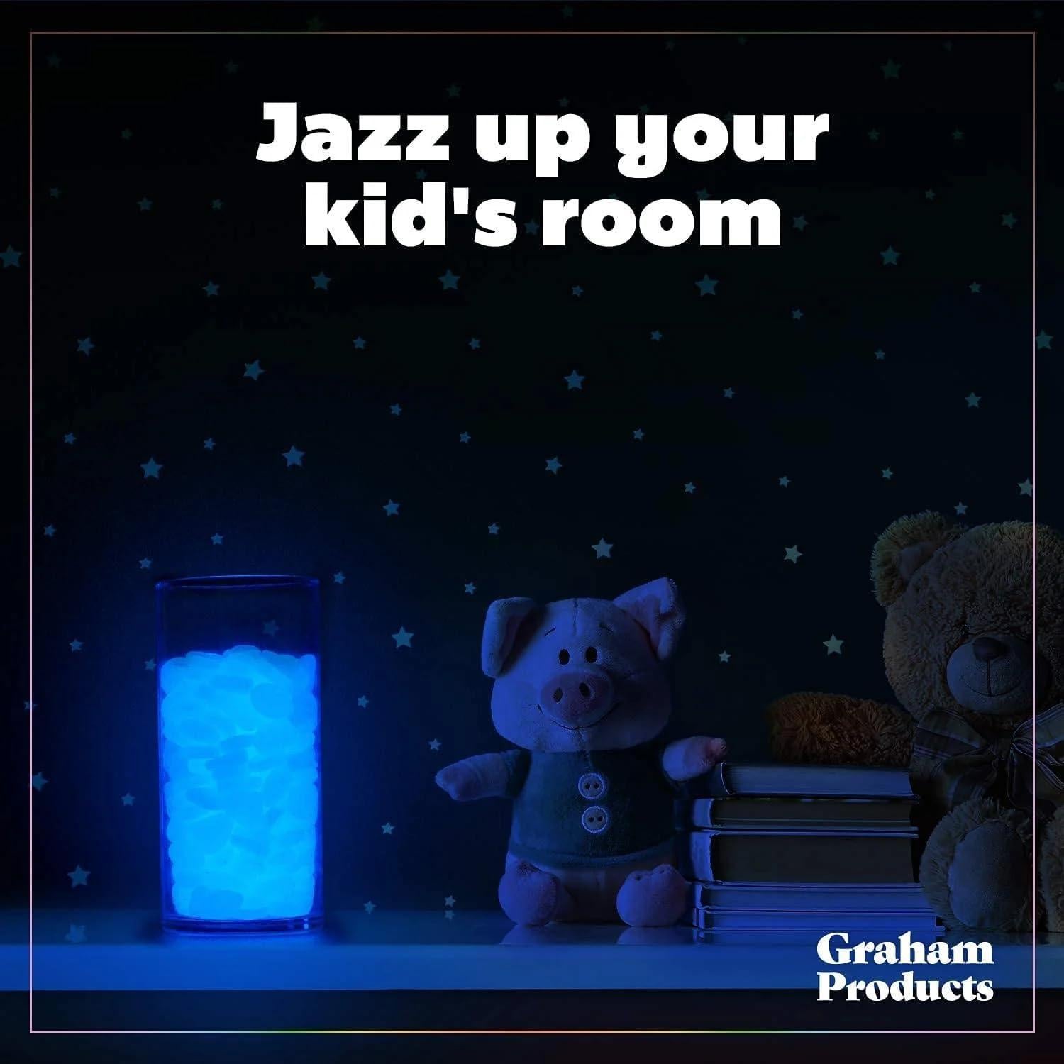 Grava Brillante en la Oscuridad Graham 450 Piezas Azul