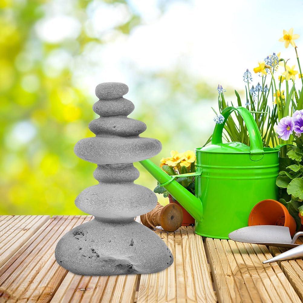 Estatuas de Piedra Apilada VOSAREA 2 Piezas 4.45 cm Jardín