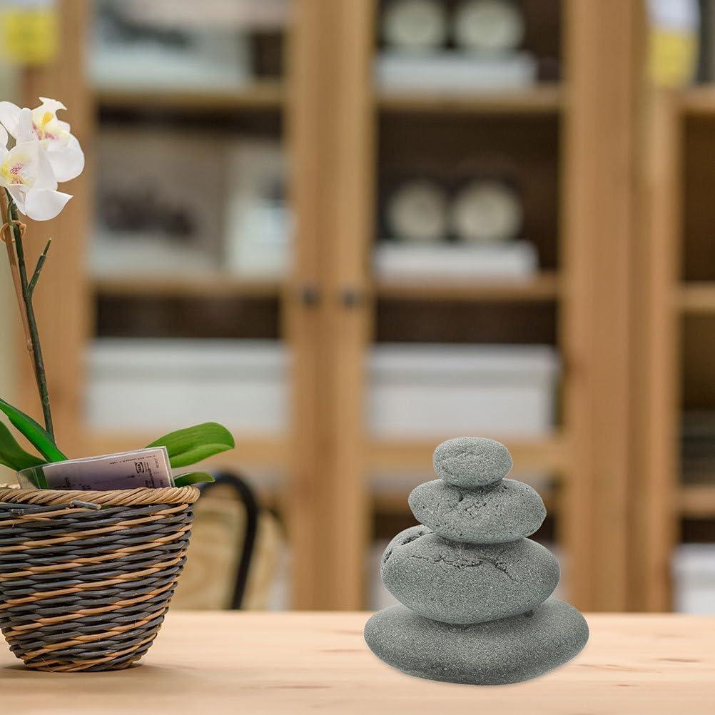 Estatuas de Piedra Apilada VOSAREA 2 Piezas 4.45 cm Jardín