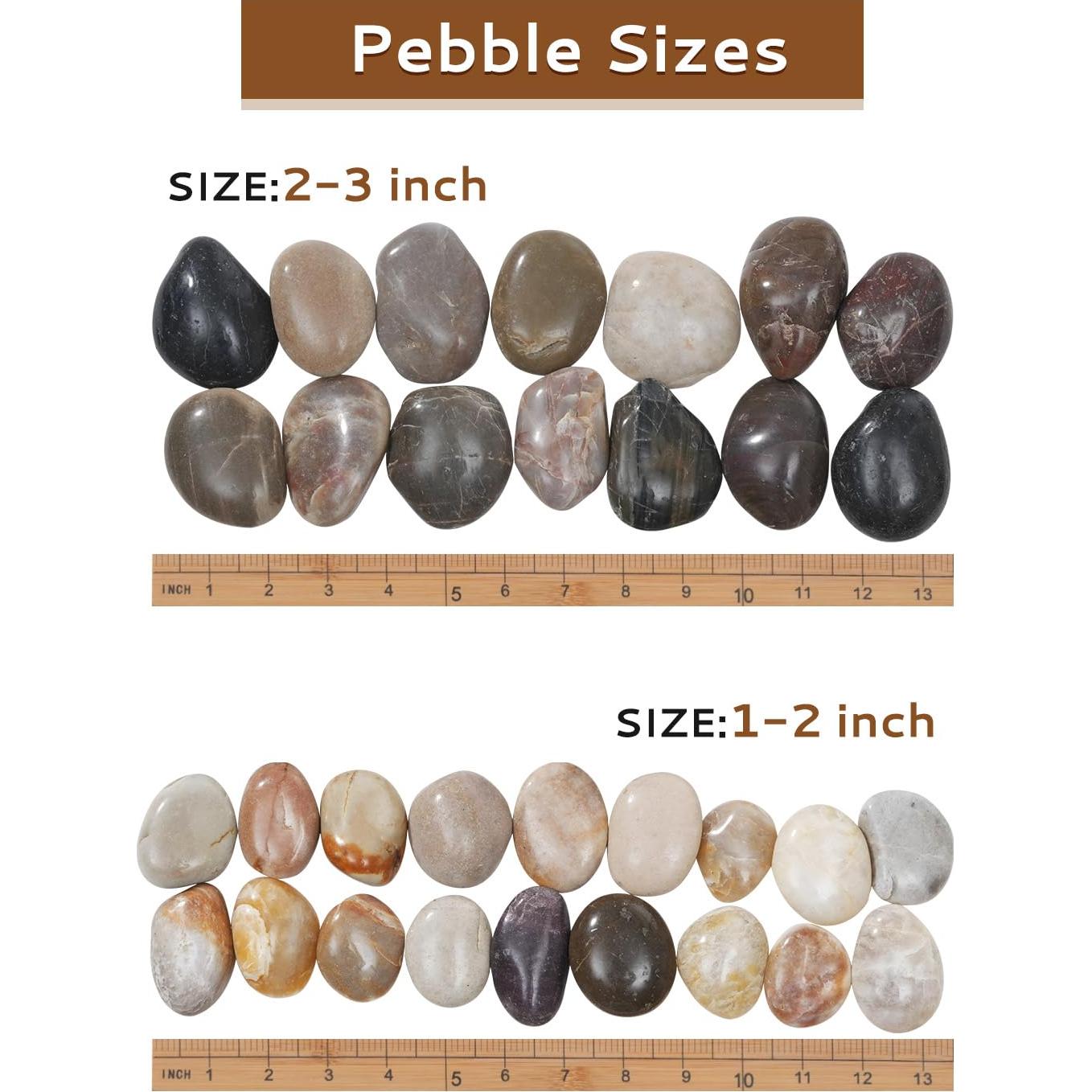 Piedras de Río Naturales 4.5 kg 2-3 Pulgadas para Jardín