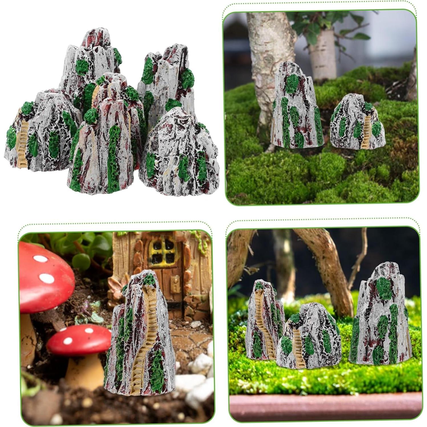 Set de 6 Estatuas de Jardín Zen Milisten de Resina Miniatura
