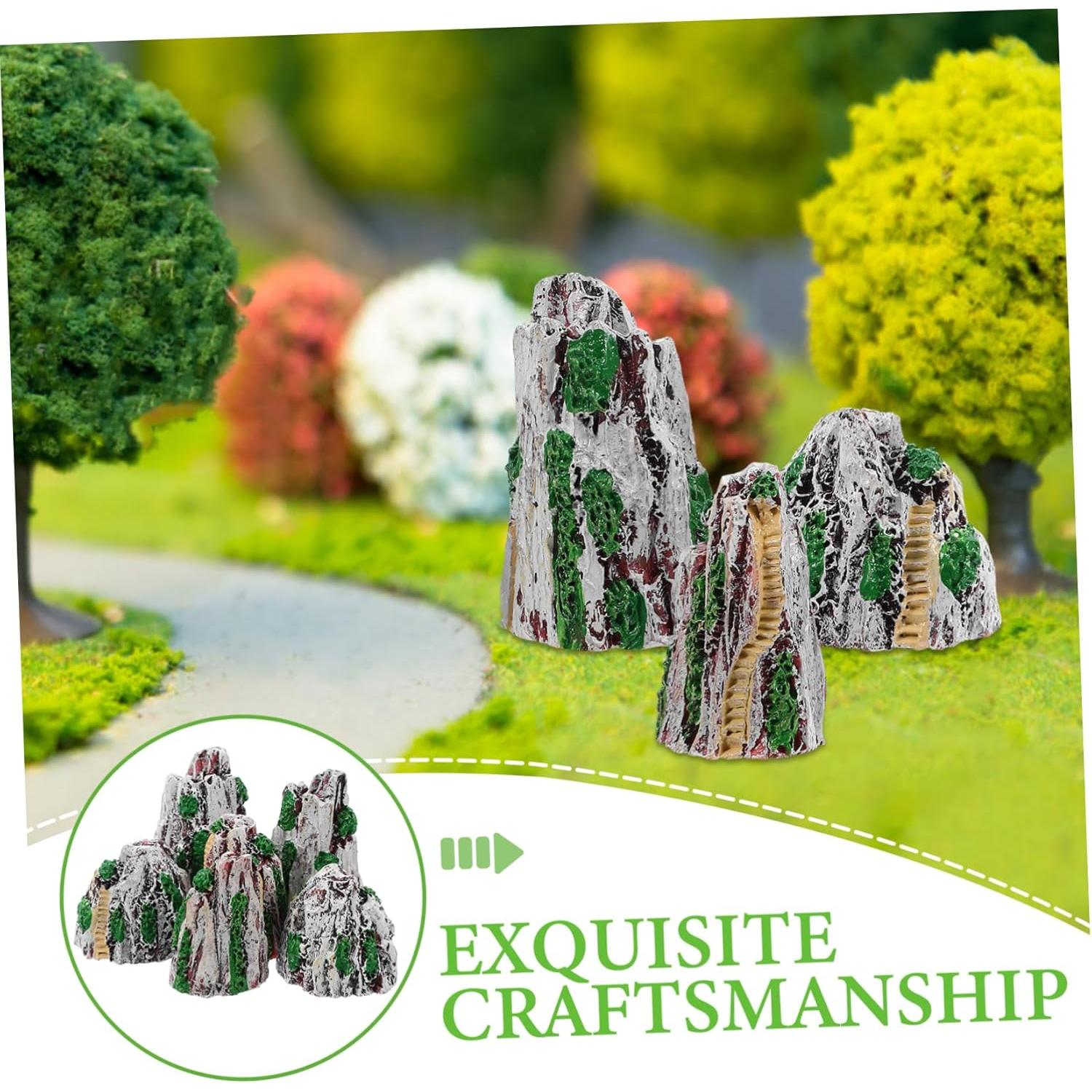 Set de 6 Estatuas de Jardín Zen Milisten de Resina Miniatura