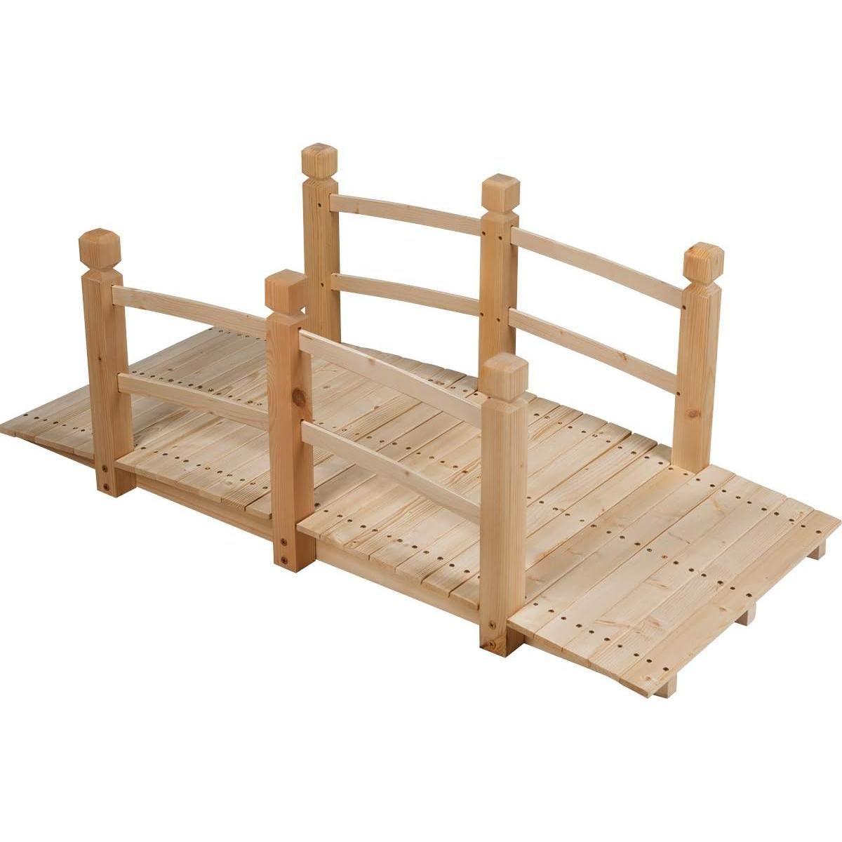 Puente de Jardín de Madera Giantex 1.52m con Barandillas