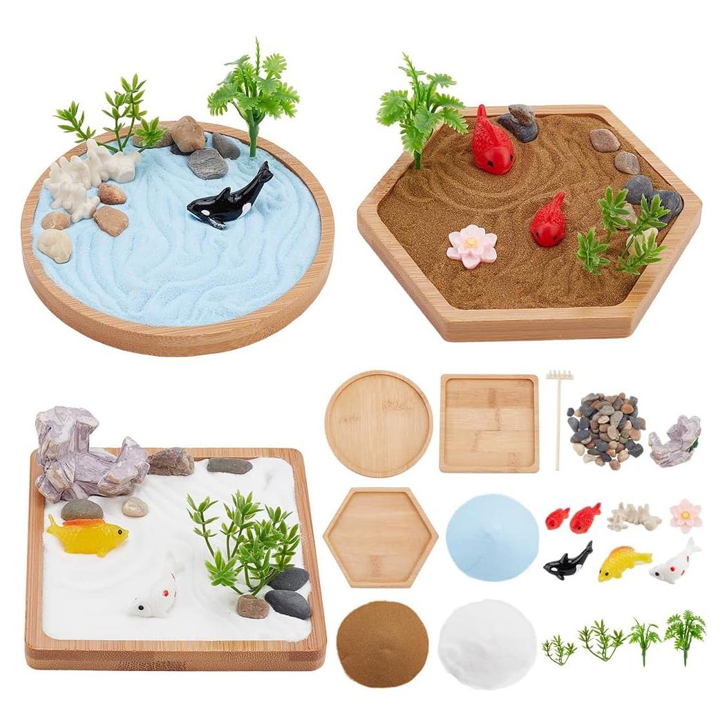 Kit Jardín Zen Mini WEBEEDY - Sandbox de Bambú con Accesorios