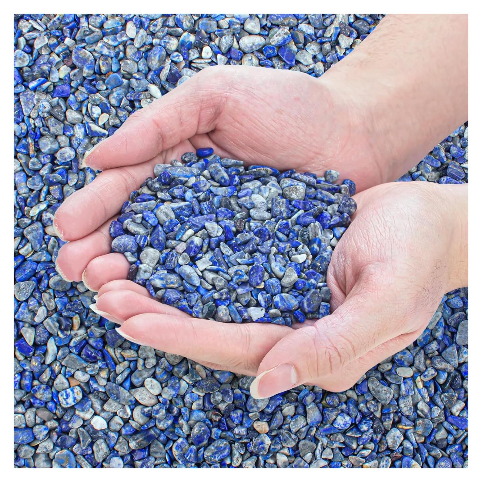 Piedras Trituradas de Lapis Lazuli 0.4 kg para Acuario y Decoración