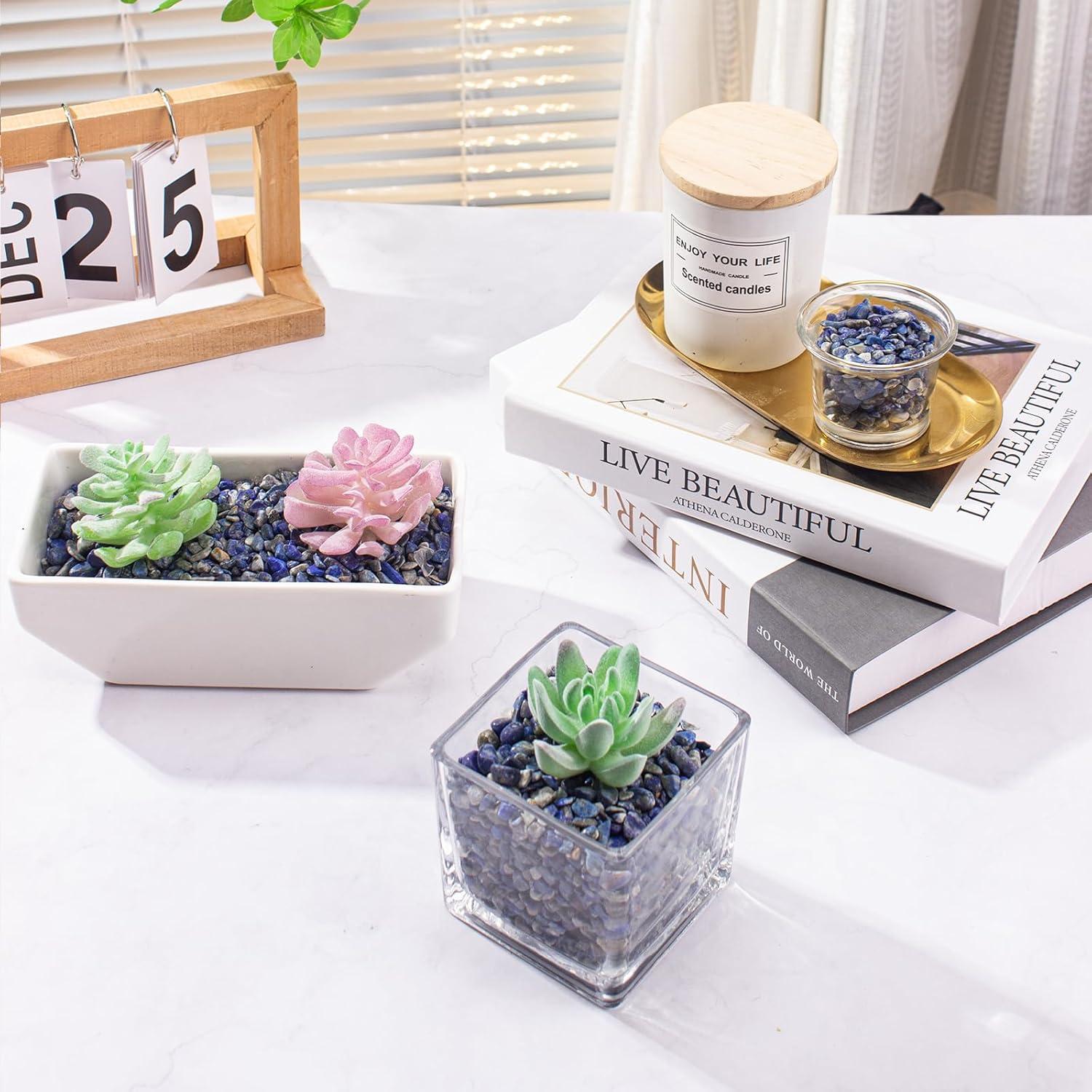 Piedras Trituradas de Lapis Lazuli 0.4 kg para Acuario y Decoración