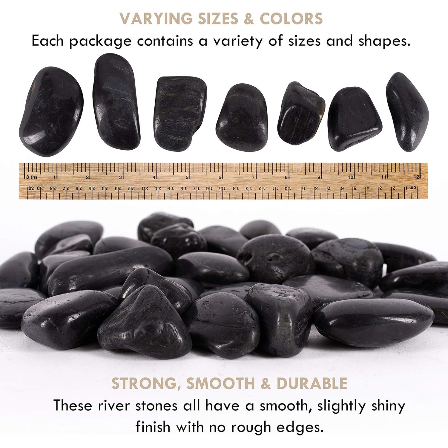 Piedras de Río Negras Pulidas Galashield 2.27 kg 5-8 cm