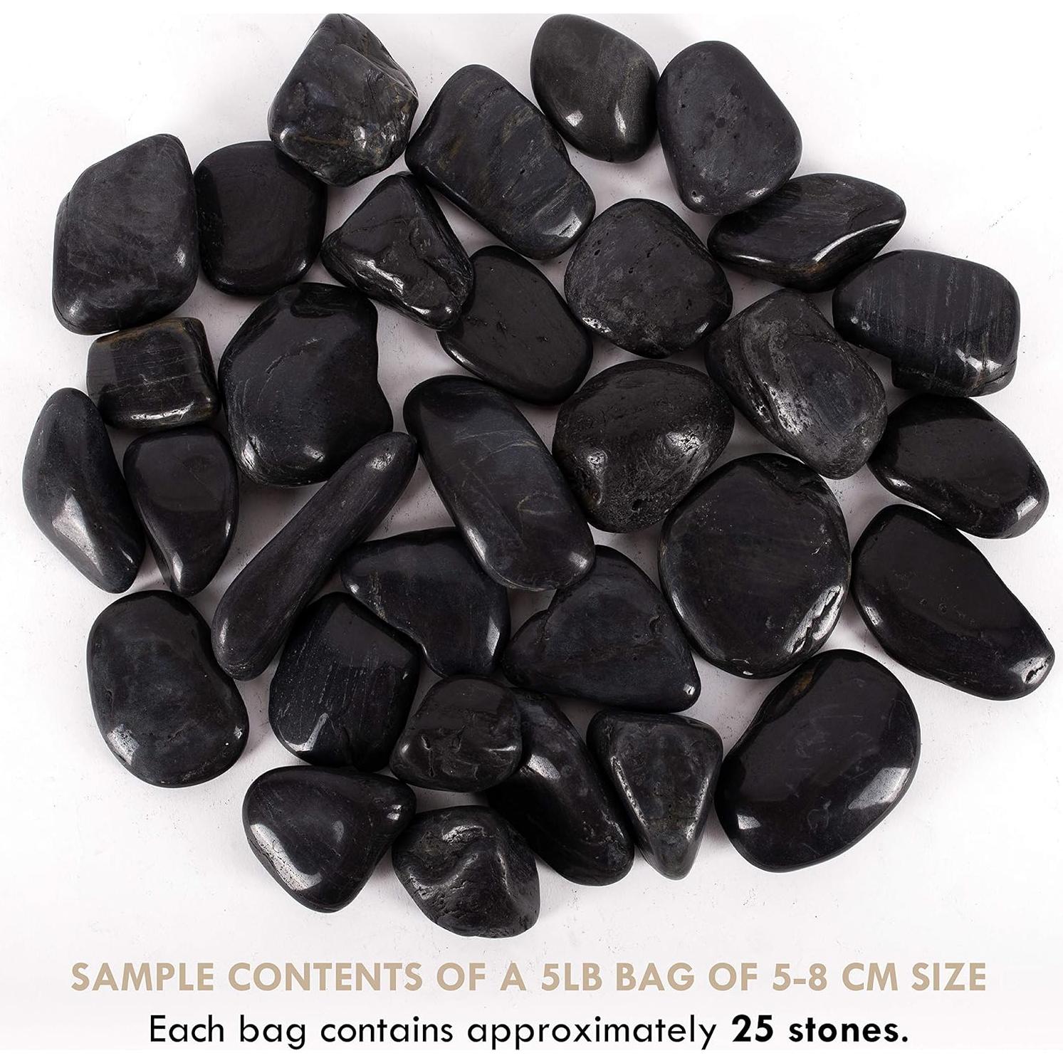 Piedras de Río Negras Pulidas Galashield 2.27 kg 5-8 cm