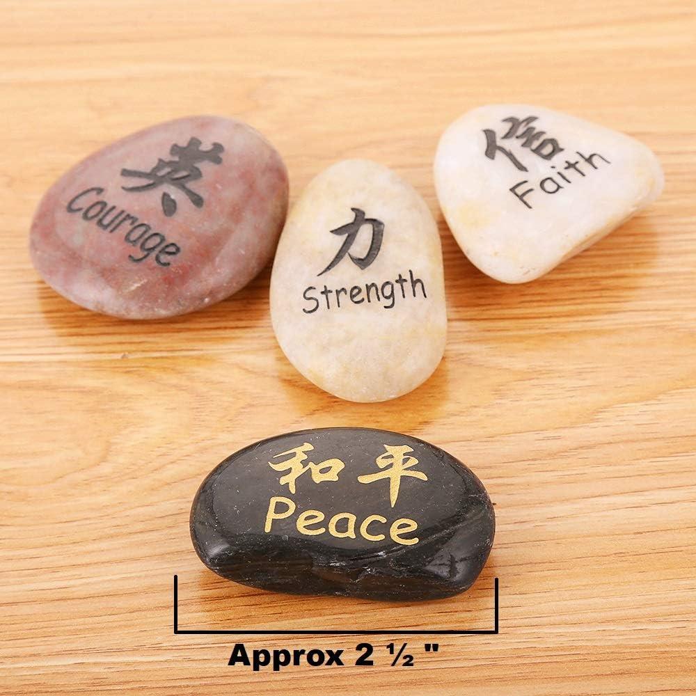 Juego de 16 Piedras Inspiradoras Kanji RockImpact - Pulidas