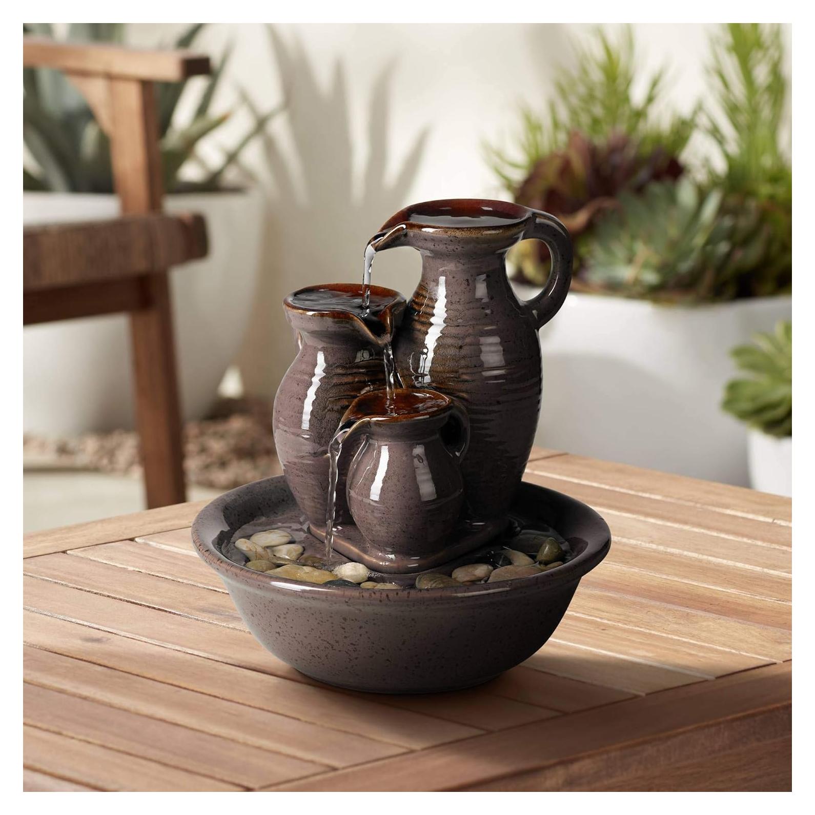 Fuente de Mesa Cerámica 3 Jarras John Timberland 23 cm