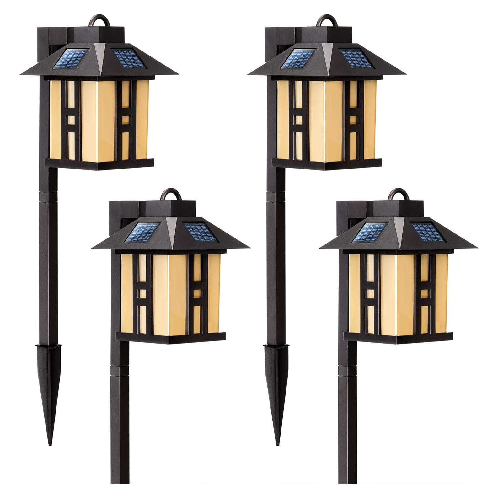 Luces Solares de Sendero GIGALUMI 4 Unidades Decoración Japonesa