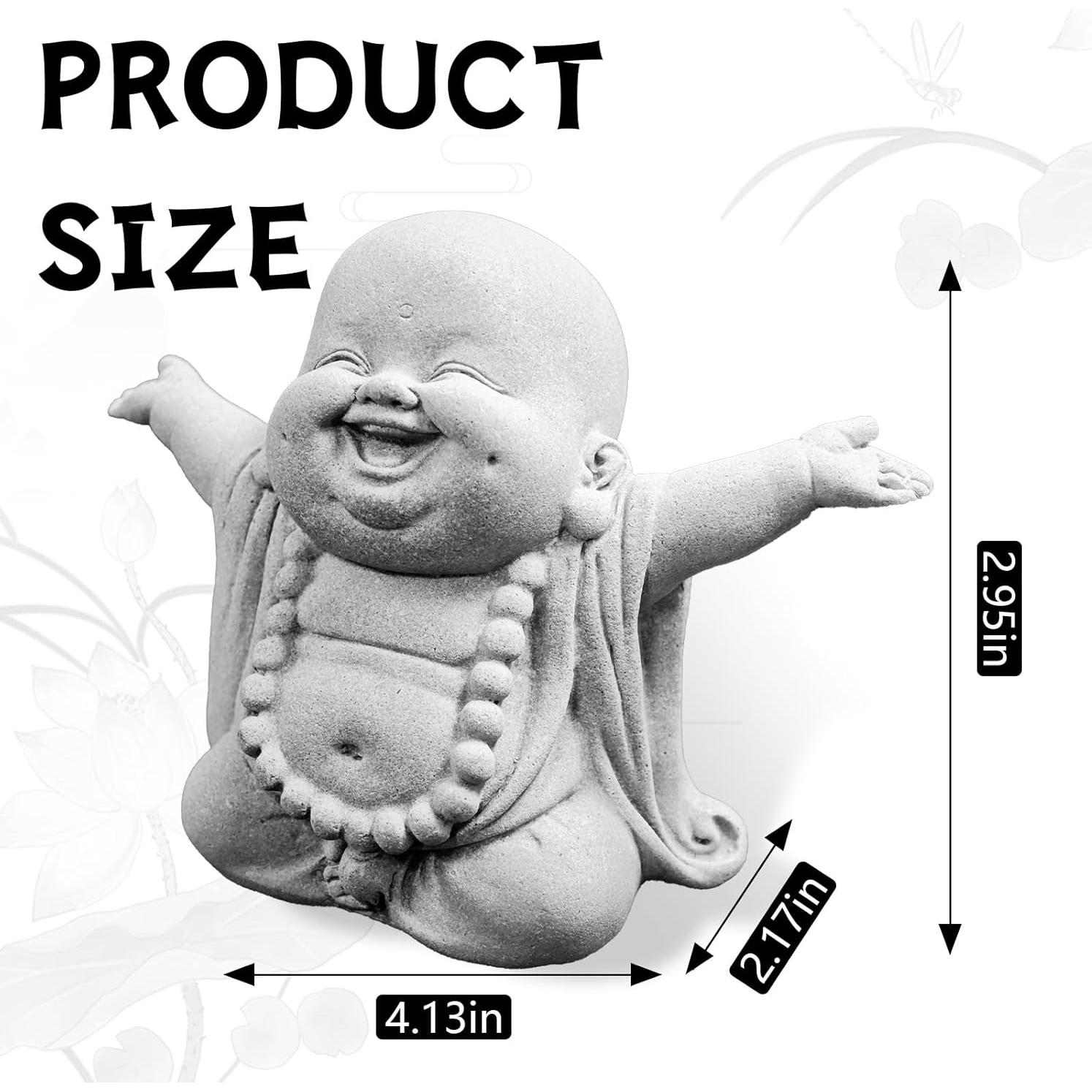 Estatua de Buda Riendo de Arenisca para Jardín y Acuario