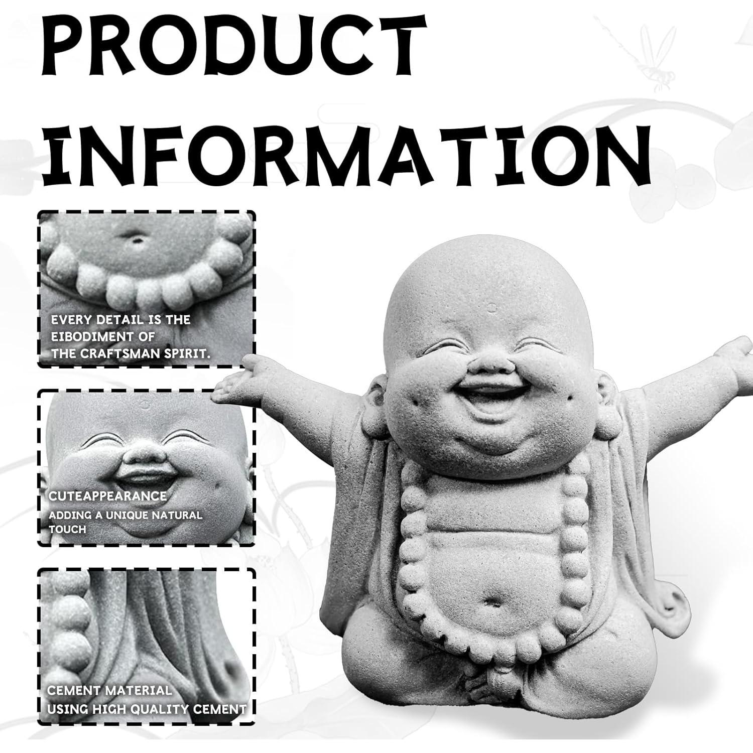 Estatua de Buda Riendo de Arenisca para Jardín y Acuario