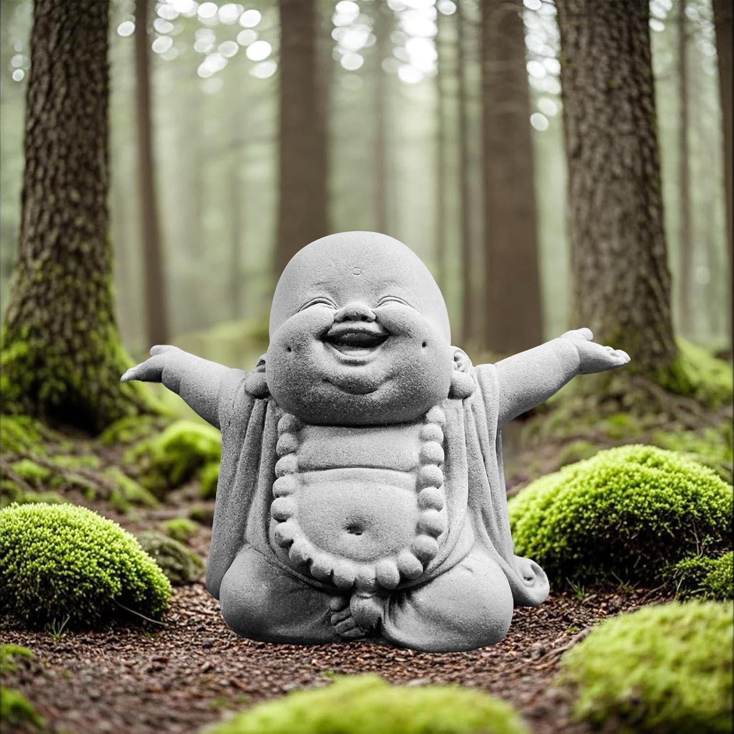 Estatua de Buda Riendo de Arenisca para Jardín y Acuario