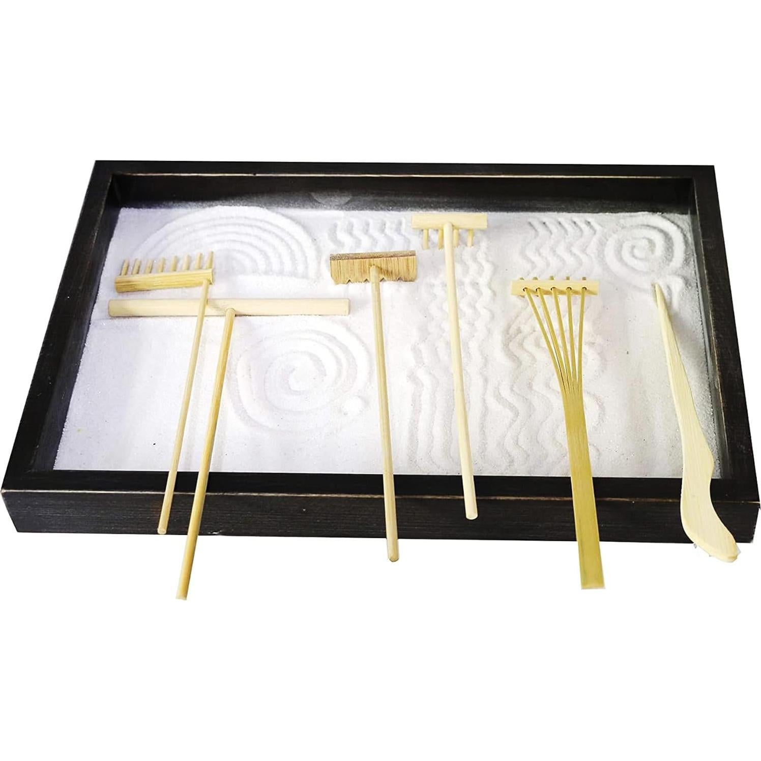 Kit de Rastrillos de Jardín Zen Cayway 7 PCS de Bambú