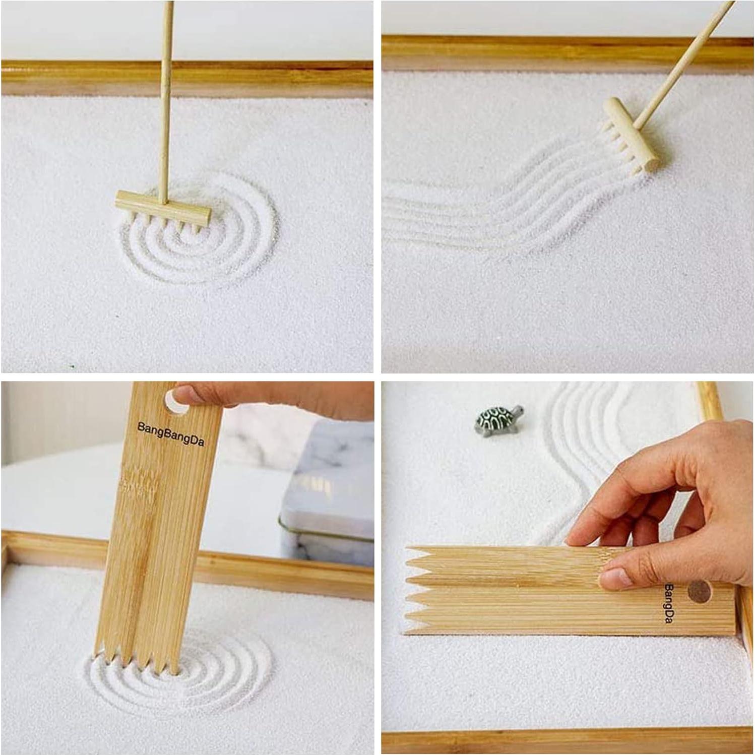 Kit de Rastrillos de Jardín Zen Cayway 7 PCS de Bambú