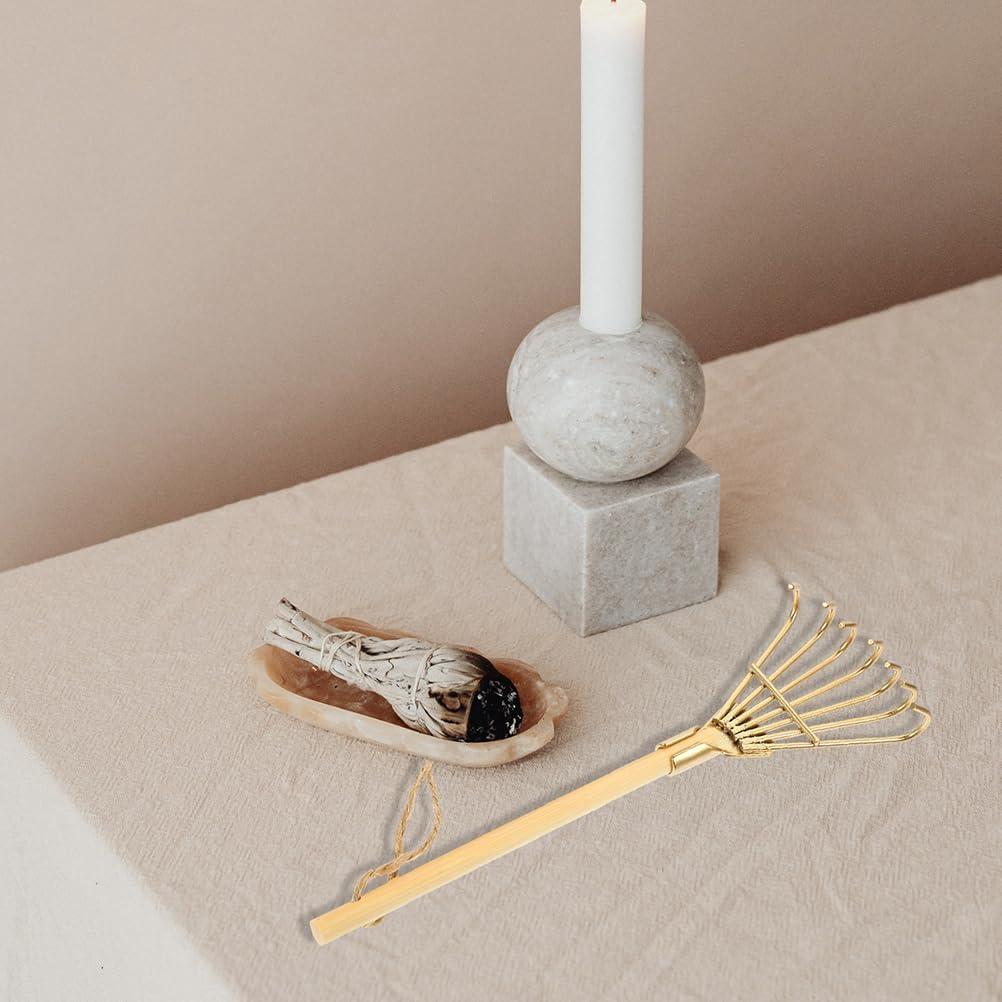 LOGOFUN Mini Rastrillos Zen Dorados 6 Pcs para Jardín