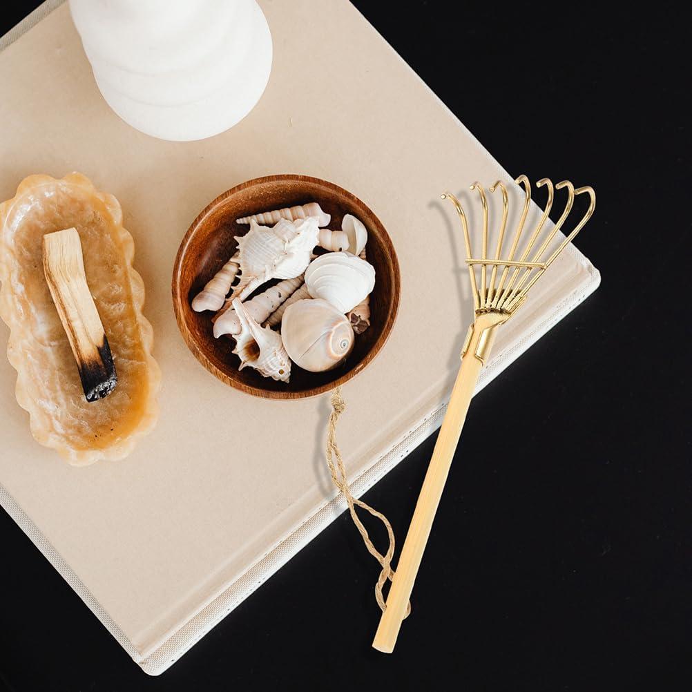 LOGOFUN Mini Rastrillos Zen Dorados 6 Pcs para Jardín