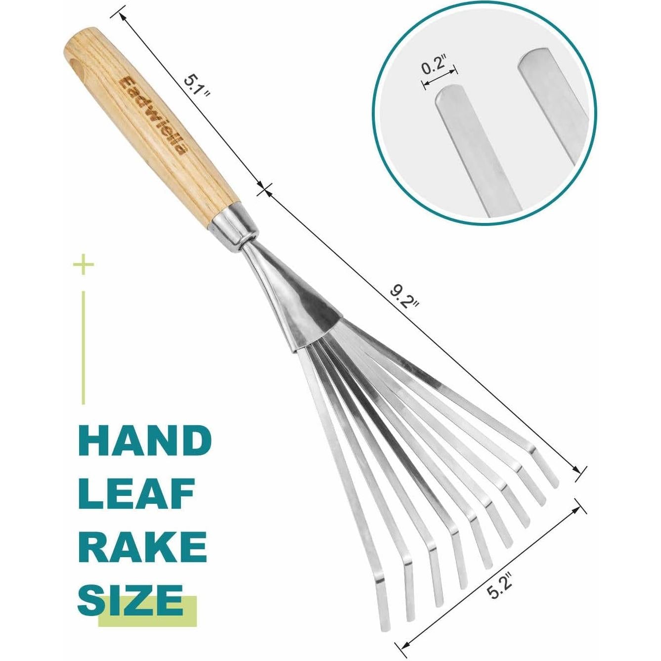 Rastrillo de Mano Eadwiella 36.3 cm Acero Inoxidable Ergonómico