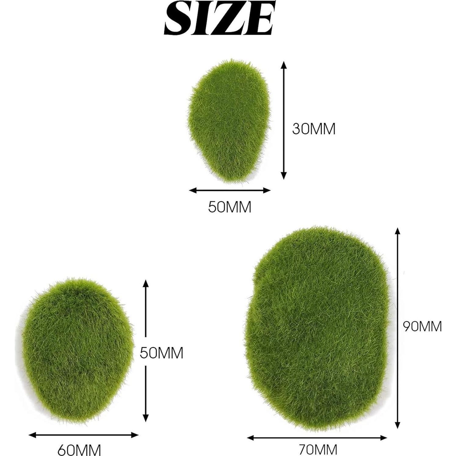 RONYOUNG 30PCS Rocas de Musgo Artificial Verde para Decoración