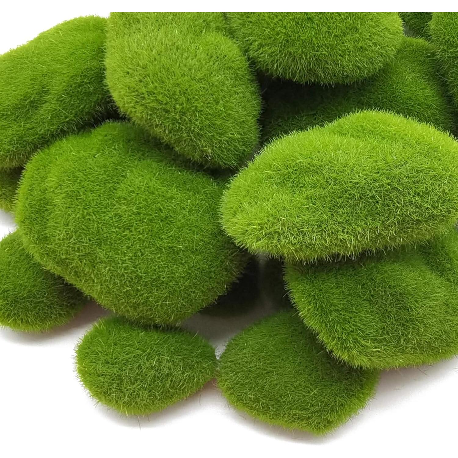 RONYOUNG 30PCS Rocas de Musgo Artificial Verde para Decoración
