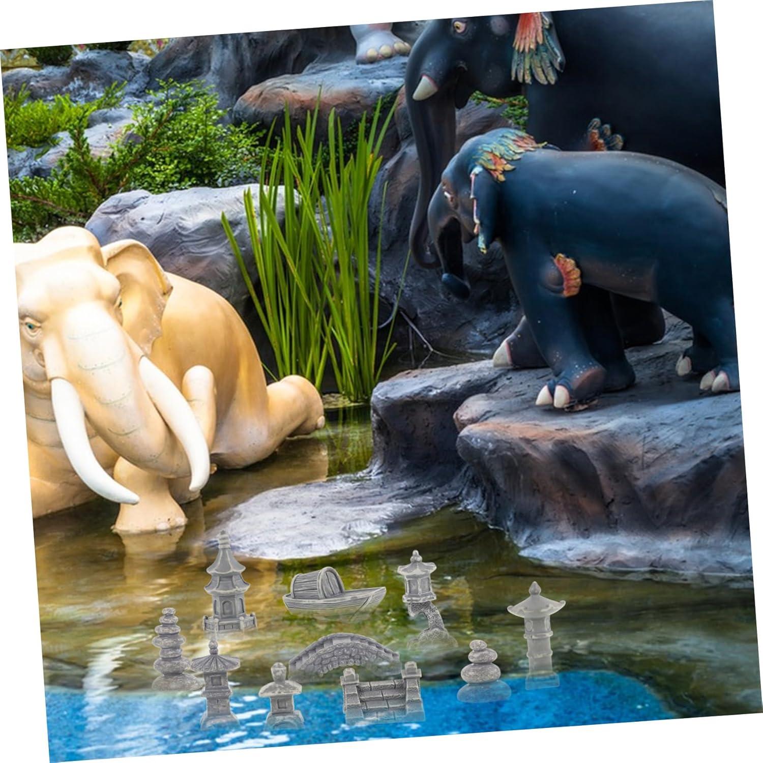 Adorno de Rocalla de Resina Gogogmee para Jardín Zen