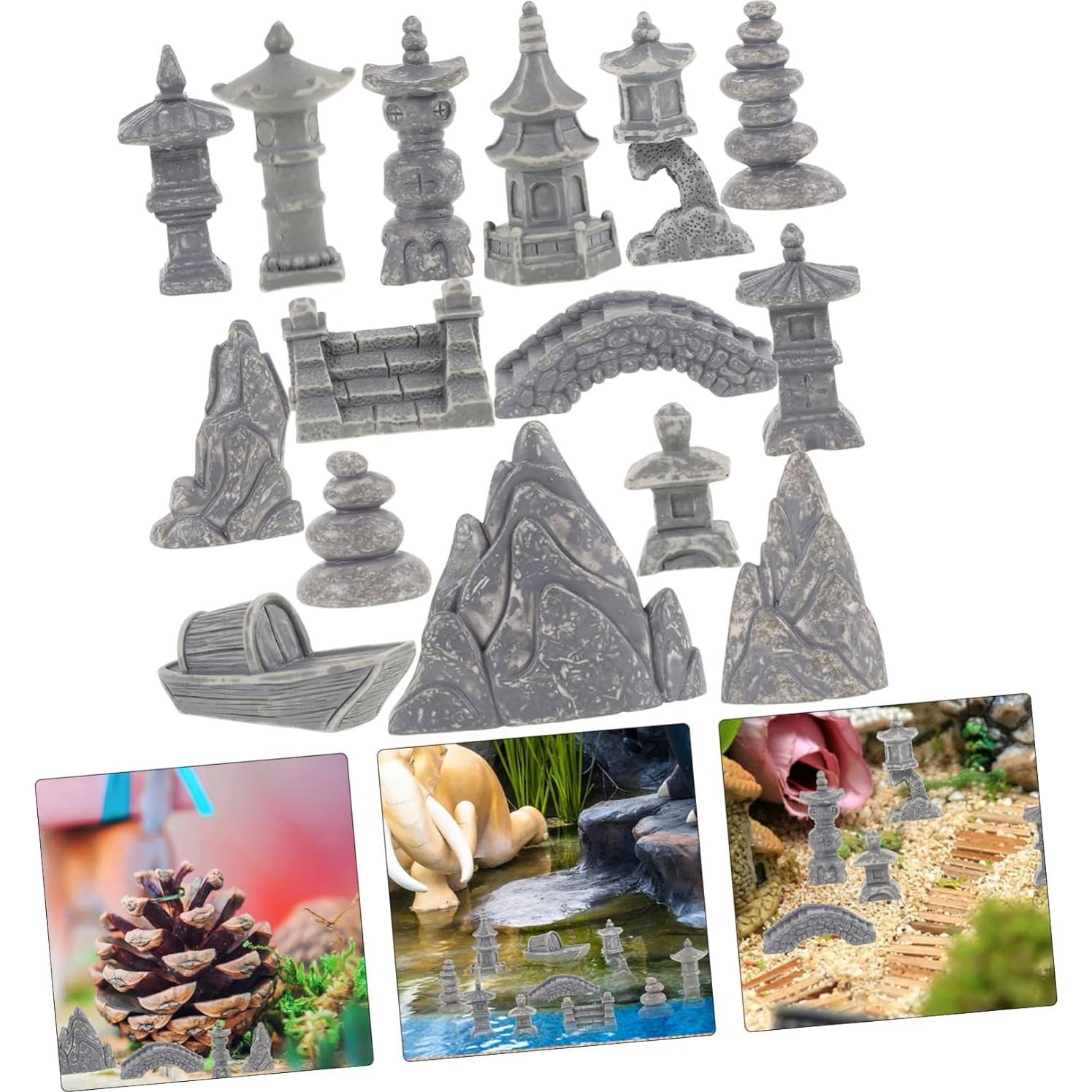 Adorno de Rocalla de Resina Gogogmee para Jardín Zen