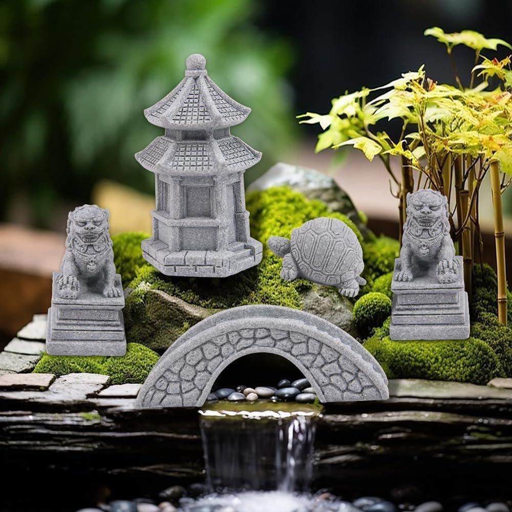 Figuras de Jardín Zen ZORZA - Mini Puente Chino y Accesorios