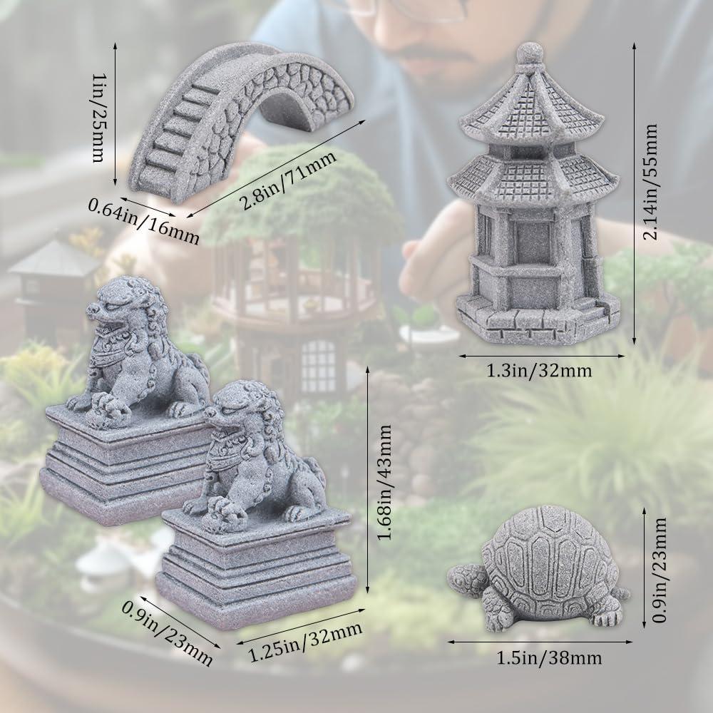 Figuras de Jardín Zen ZORZA - Mini Puente Chino y Accesorios