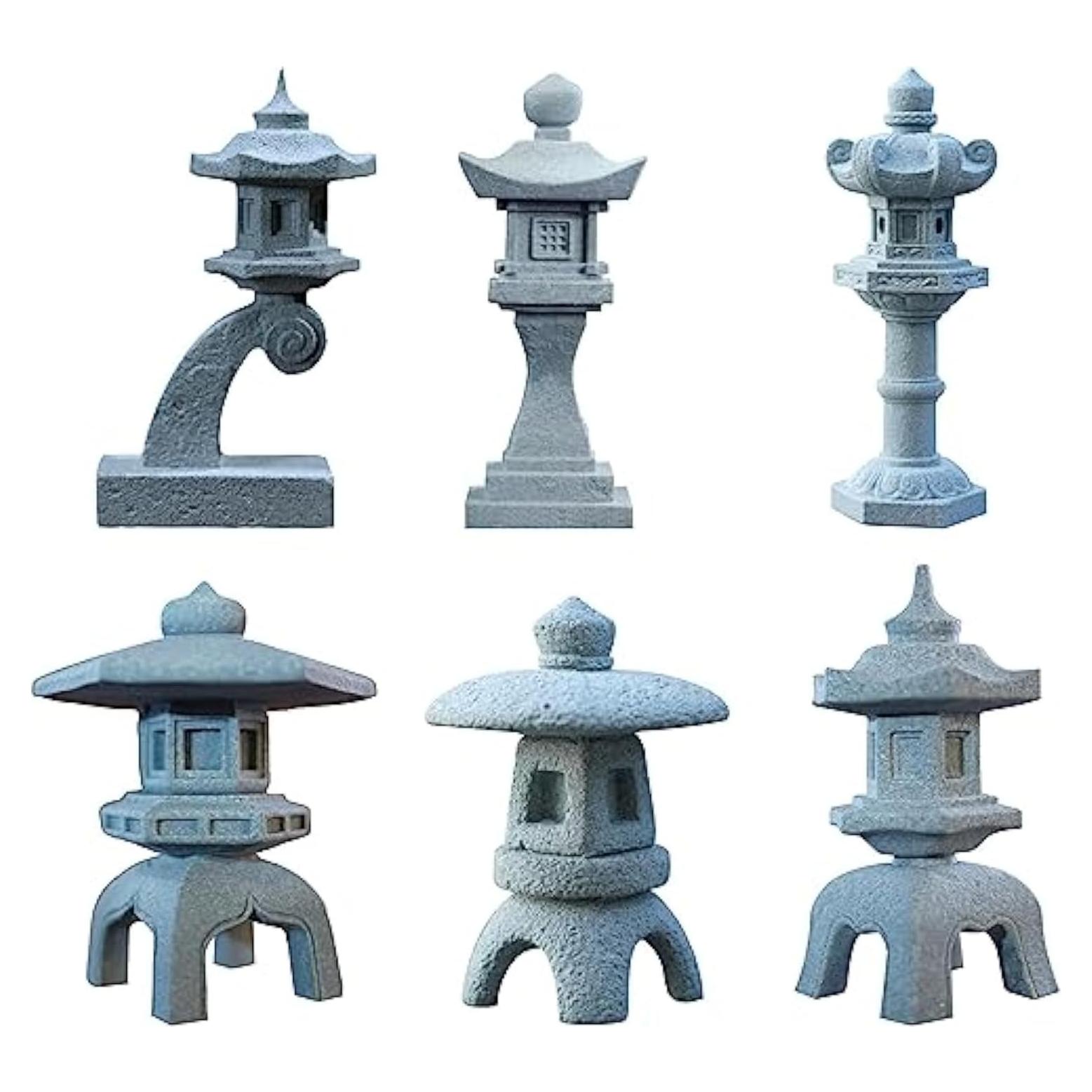 Juego de 6 Estatuas de Pagoda Japonesa Saihisday para Jardín