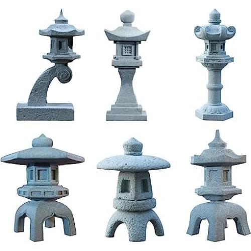 Juego de 6 Estatuas de Pagoda Japonesa Saihisday para Jardín
